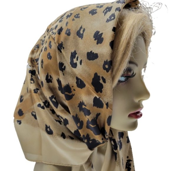 Animal Print Square Scarf Cheetah Print Square Scarf - Picture 5 of 6